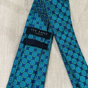 Ted Baker Mens Blue Circle Print Tie